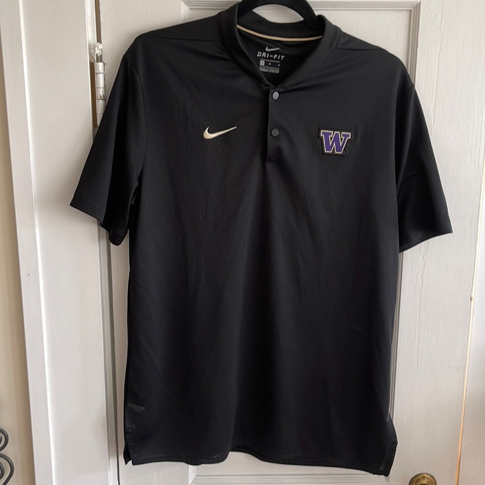 Black Nike University of Washington UW Polo